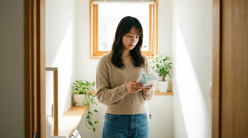 おりものシートやナプキンを交換するイメージ写真