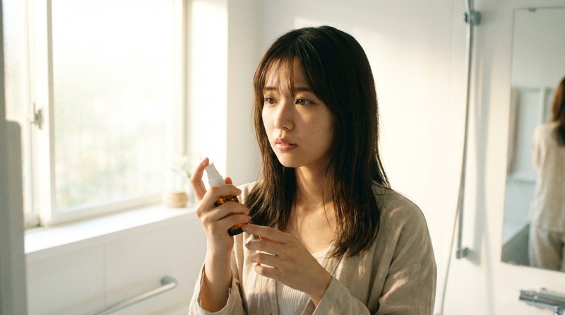 デリケートゾーン用スプレーを使う写真