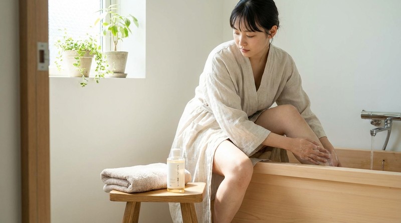 デリケートゾーン専用ソープで洗うイメージ写真