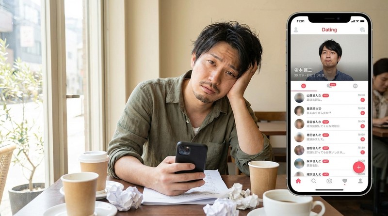 戦略なしでアプリを使っているイメージ写真