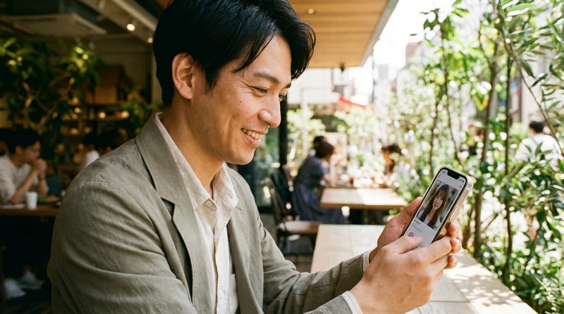 写真で雰囲気が良ければ普通に会うシーンのイメージ写真