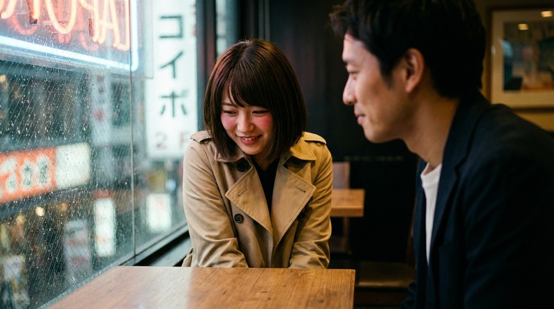 目が合うとすぐ逸らすシーンのイメージ写真