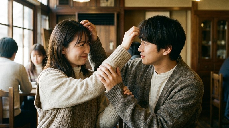 髪や服を触る仕草が増えるシーンのイメージ写真