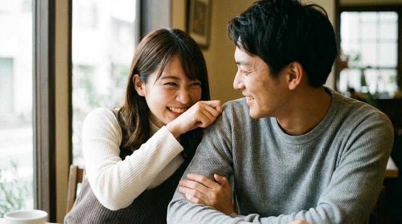 冗談っぽく好意を匂わせるシーンのイメージ写真