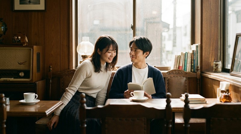 近くに座ろうとするシーンのイメージ写真