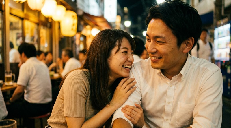 社交的で距離が近い女性シーンのイメージ写真