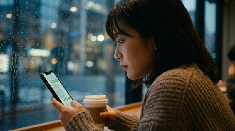 LINEは続くがデートにならないシーンのイメージ写真