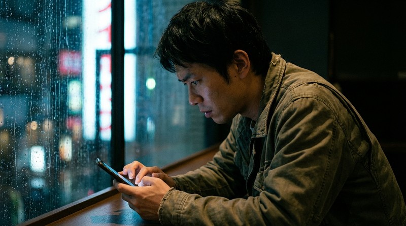 足あとを確認せずにメッセージを送っているシーンのイメージ写真