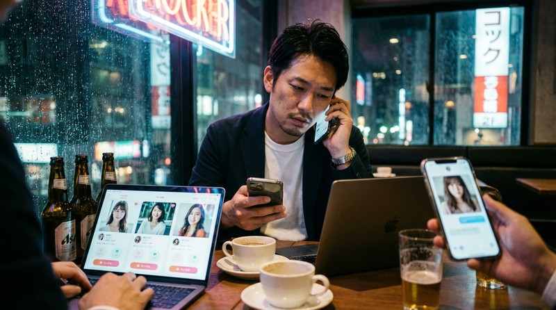 複数人に同時にアプローチしているシーンのイメージ写真