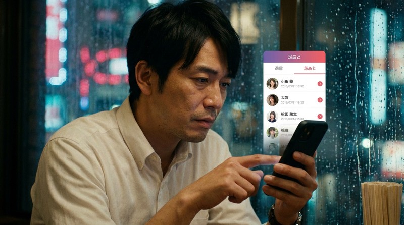 足あとがついた相手だけに絞っているシーンのイメージ写真