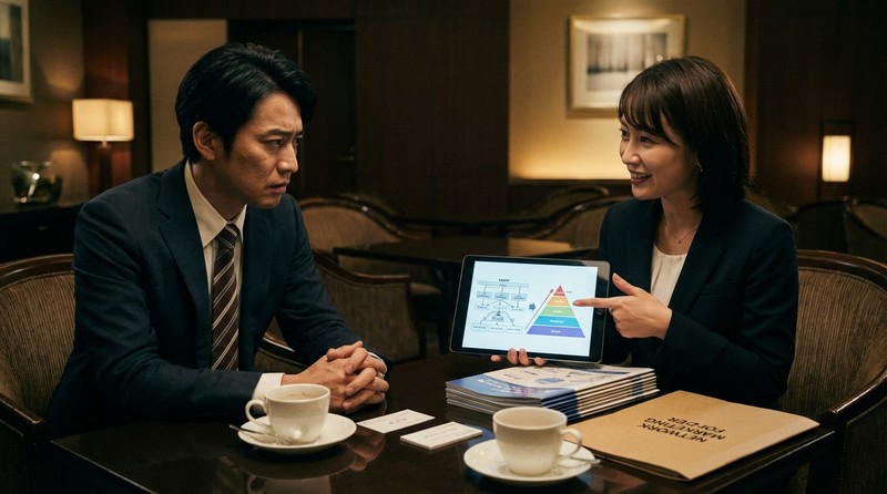 ② 勧誘（ネットワークビジネス・投資など）のイメージ写真