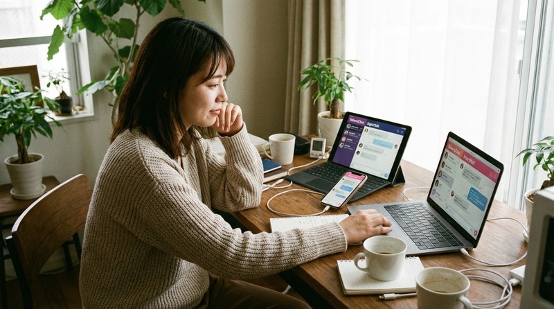 1サイトに絞らず、3つくらい同時に回すシーンのイメージ写真